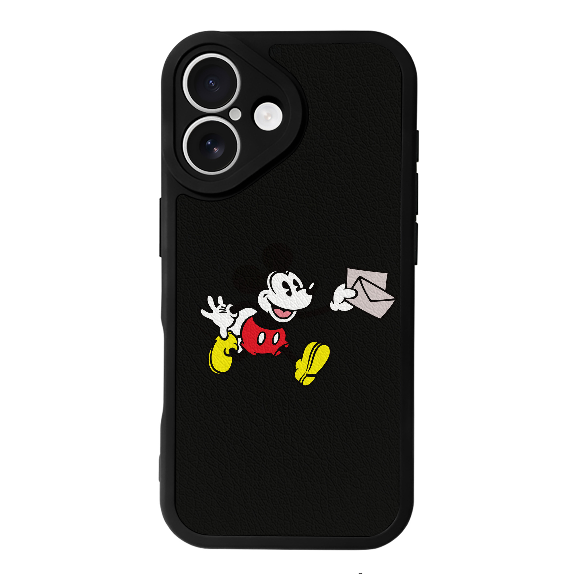 （画像用） ミッキーマウス Mickey Mouse 【iPhone 16シリーズ対応】シリコンスマホケース（レザー調） 材質：シリコン